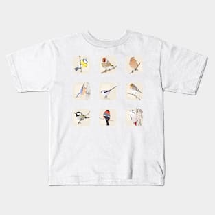 European Garden Birds Kids T-Shirt